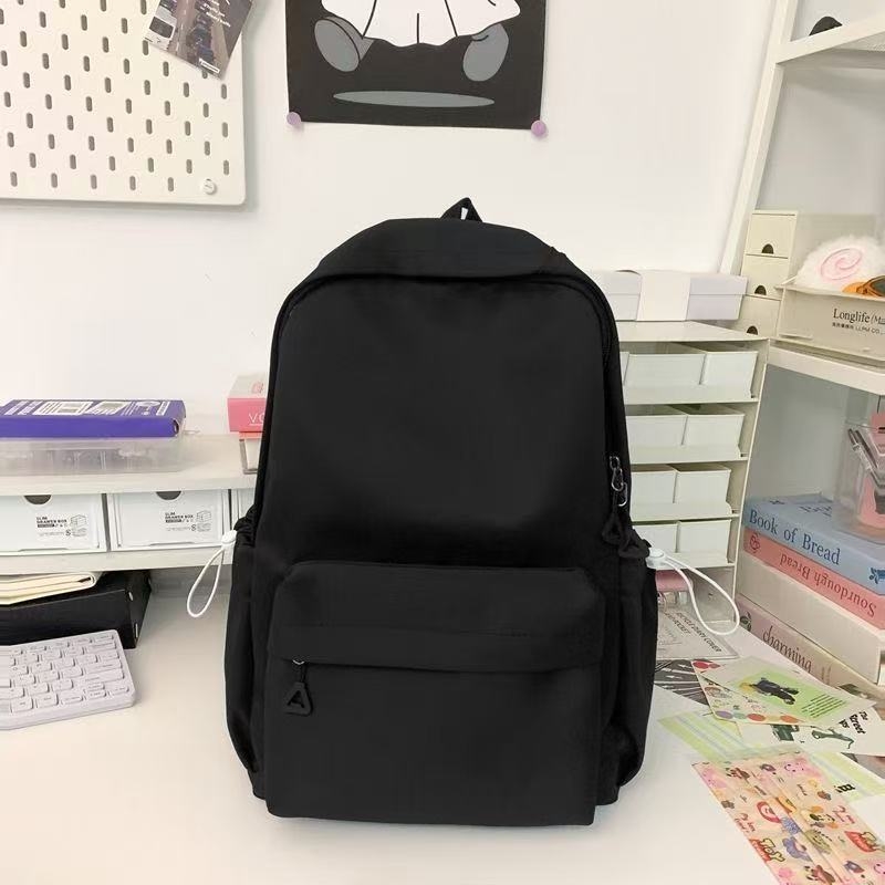 Nylon ruksak inspiriran prirodom s blokovima boja i slovima, unisex, velika kapaciteta, studentski ruksak za 14-inčni prijenosnik