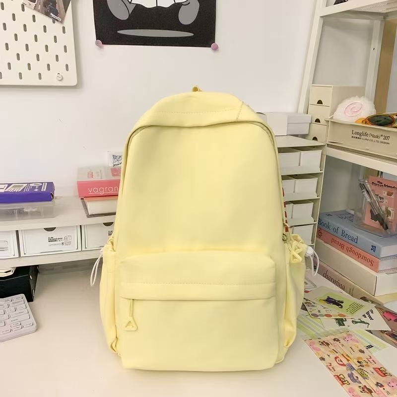 Nylon ruksak inspiriran prirodom s blokovima boja i slovima, unisex, velika kapaciteta, studentski ruksak za 14-inčni prijenosnik