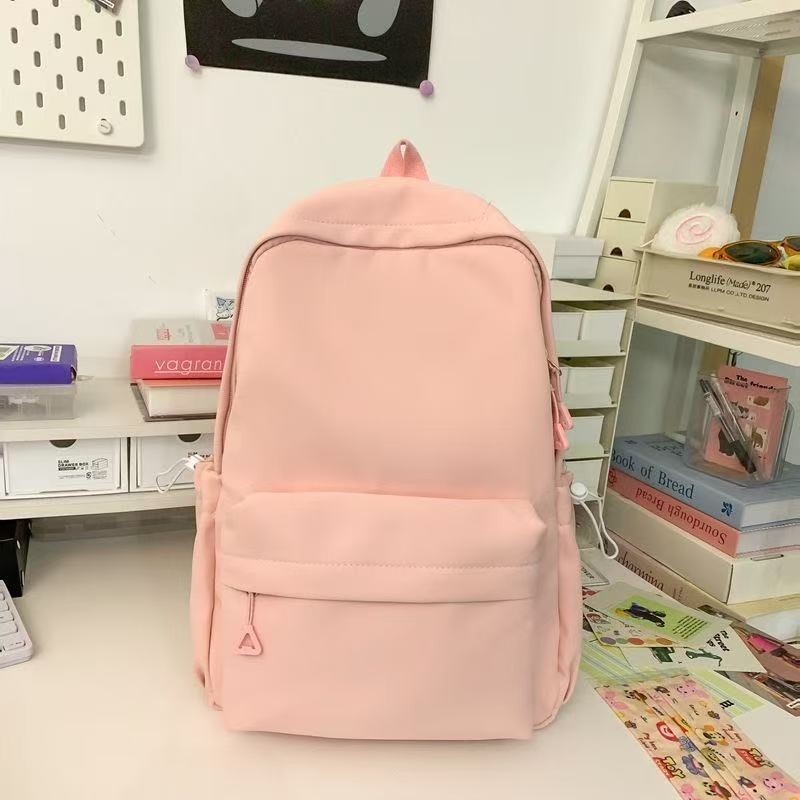 Nylon ruksak inspiriran prirodom s blokovima boja i slovima, unisex, velika kapaciteta, studentski ruksak za 14-inčni prijenosnik