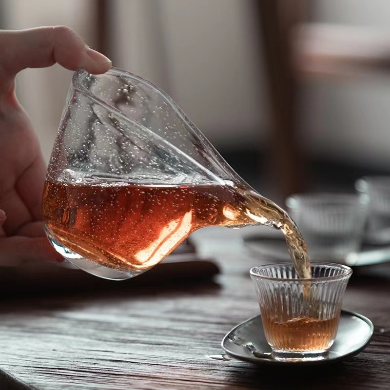 Χειροποίητο θερμοανθεκτικό γυάλινο φλιτζάνι τσαγιού με ιαπωνικού στυλ διαχωριστή τσαγιού, μεγάλο παχύτερο φλιτζάνι, σετ Kung Fu τσαγιού