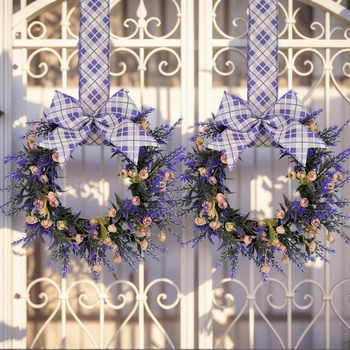 Ghirlandă artificială cu levănțică mov pentru decor interior – decor pentru perete și ușă