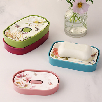 Raft nordic cu două etaje pentru săpun, cutie de săpun în stil european, baie, din plastic