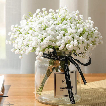Trei flori artificiale din plastic cu motiv cer înstelat, pentru decor de nuntă, materiale de artă și buchet de mână