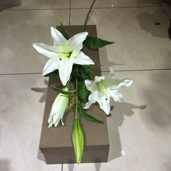Floare artificială de crin din mătase, pentru decor de nuntă și casă, buchet de mireasă, recuzită pentru ședințe foto