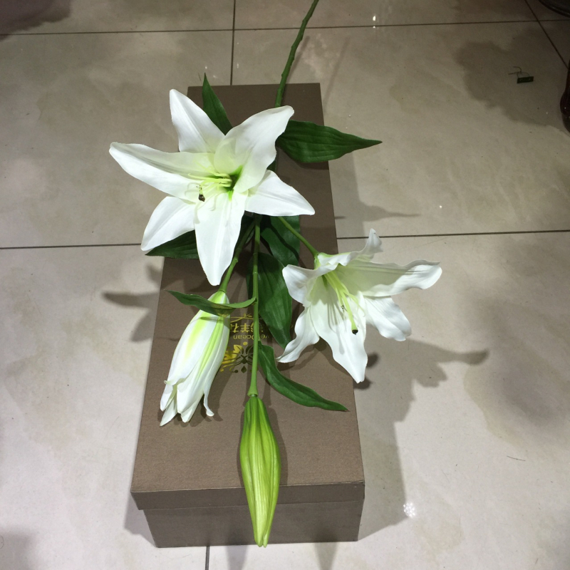 Floare artificială de crin din mătase, pentru decor de nuntă și casă, buchet de mireasă, recuzită pentru ședințe foto