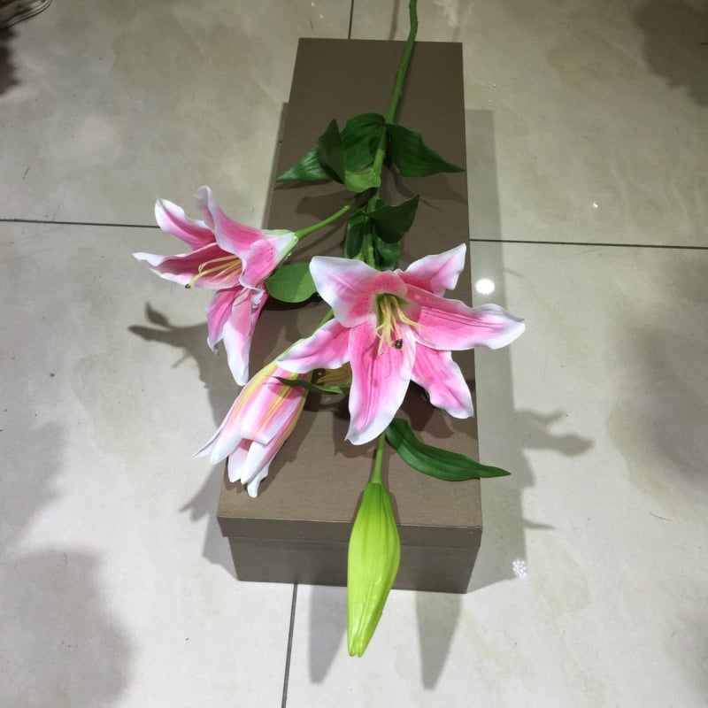 Floare artificială de crin din mătase, pentru decor de nuntă și casă, buchet de mireasă, recuzită pentru ședințe foto