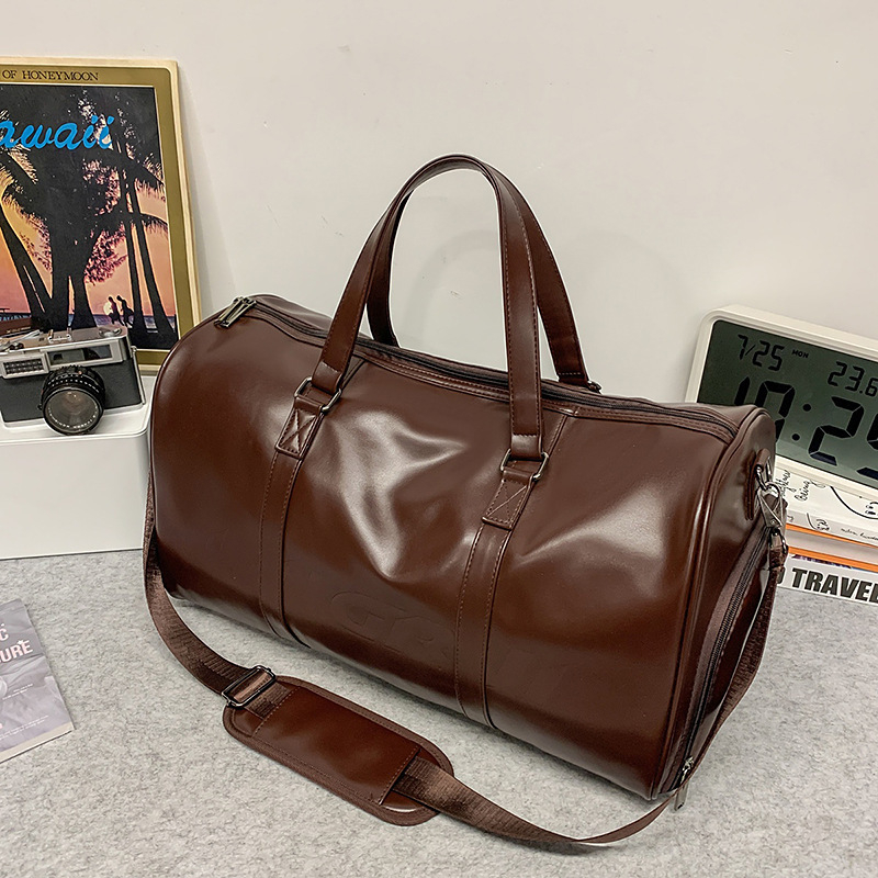 PU kožna putna torba za muškarce i žene, retro stil, velika zapremina, zaseban pretinac za cipele, torba za vježbanje