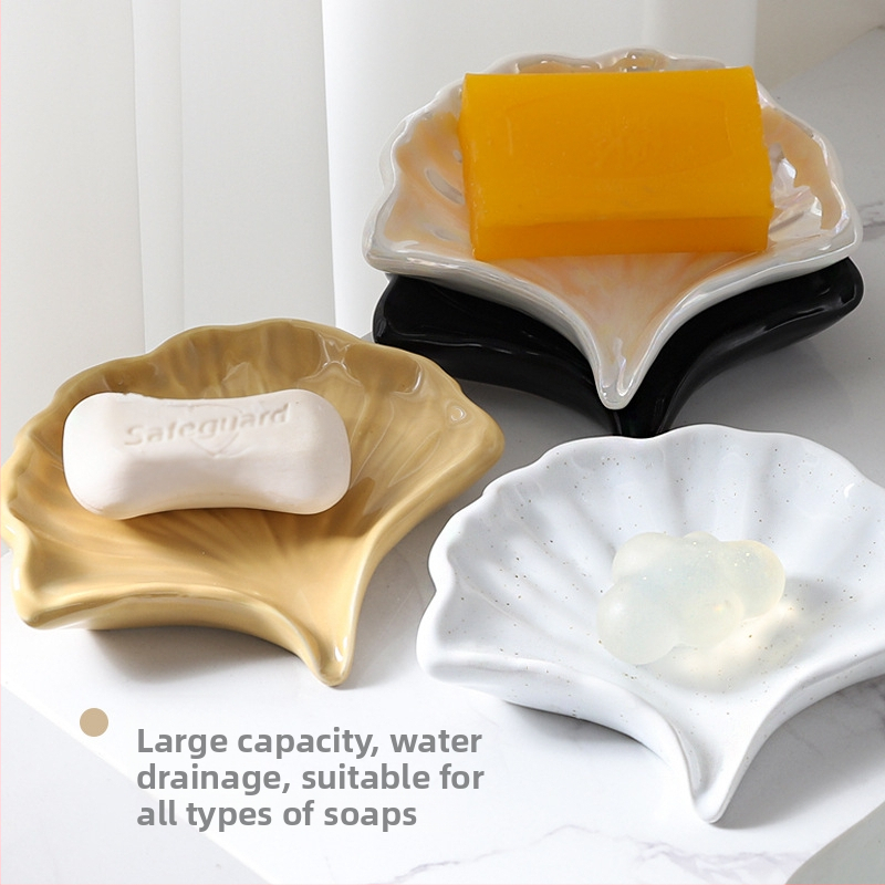 Sapunieră ceramică cu drenaj, pentru baie și spațiu de spălat, de înaltă calitate, montaj fără găuri