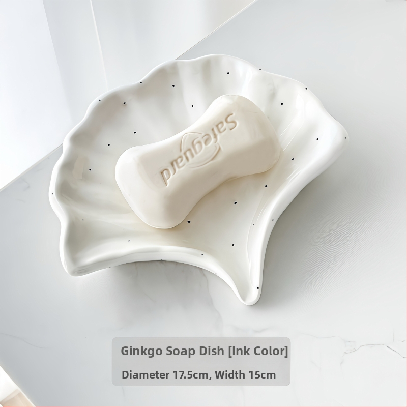 Sapunieră ceramică cu drenaj, pentru baie și spațiu de spălat, de înaltă calitate, montaj fără găuri