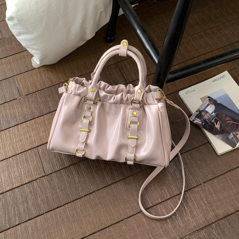 Női kis elegáns PU bőr crossbody táska, vödör alakú, közepes méret, téli 2025 kiadás, mindennapi viselethez és munkához