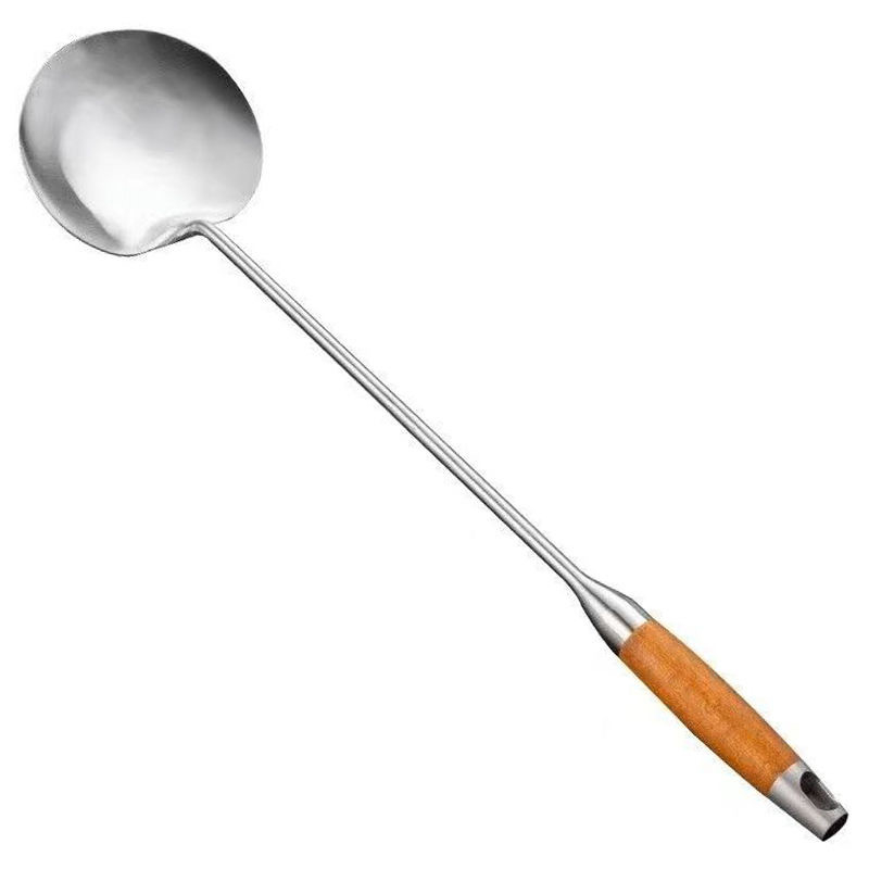 Spatulă din oțel inoxidabil, cu mâner lung, pentru tigăi antiaderente
