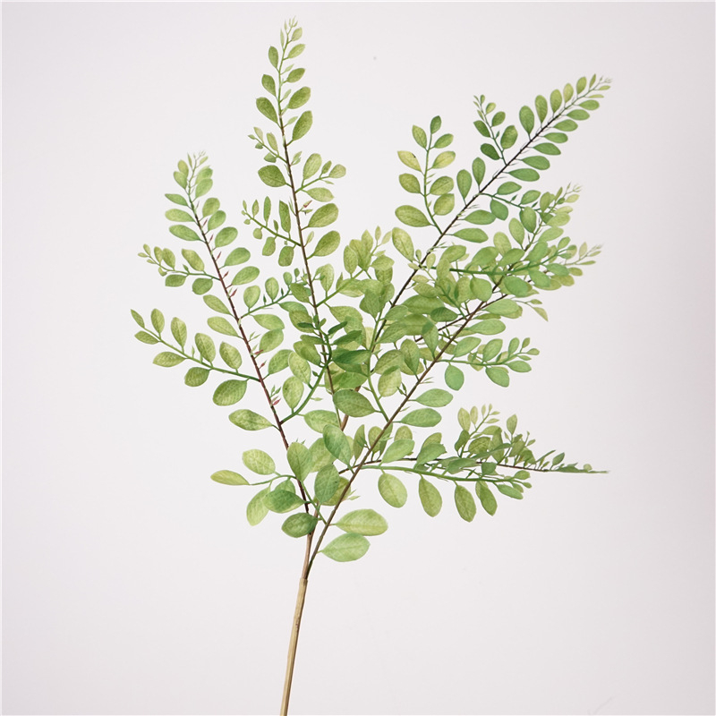 Verde artificial cu frunze de ferigă și frunze parfumate cu nouă foi, decor pentru nuntă, iarbă împletită ca boabe de orez, decor de perete cu plante, decor interior moale