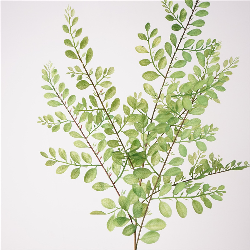 Verde artificial cu frunze de ferigă și frunze parfumate cu nouă foi, decor pentru nuntă, iarbă împletită ca boabe de orez, decor de perete cu plante, decor interior moale