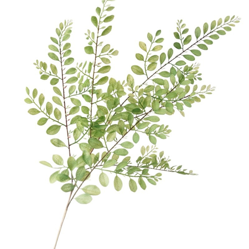 Verde artificial cu frunze de ferigă și frunze parfumate cu nouă foi, decor pentru nuntă, iarbă împletită ca boabe de orez, decor de perete cu plante, decor interior moale