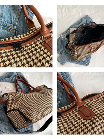 Unisex putna torba, velika kapaciteta, karirani dizajn u blokovima boja, lagana i stilna
