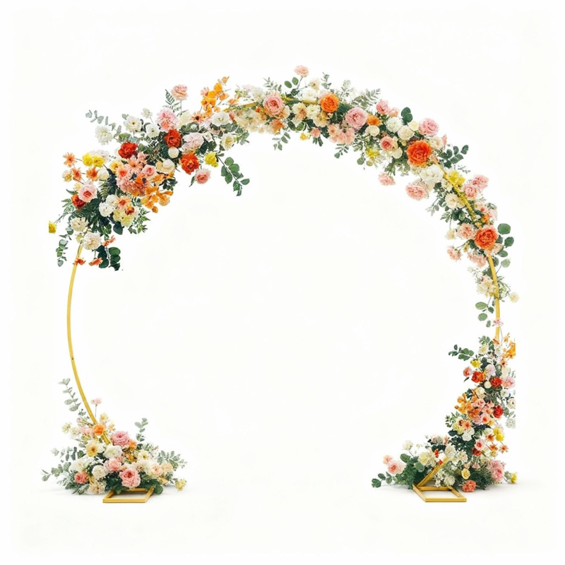 Arc circular din fier pentru decor de baloane la nuntă în aer liber