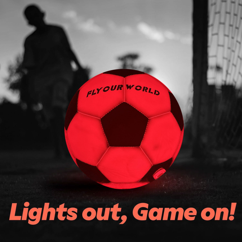 LED osvijetljena nogometna lopta s punjivom baterijom, za odrasle, trening lopta