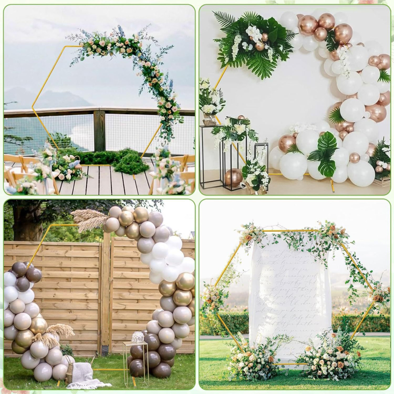 Arc de baloane în formă de inimă, cadru din fier, accesorii de nuntă și decor pentru petreceri și Ziua Îndrăgostiților.