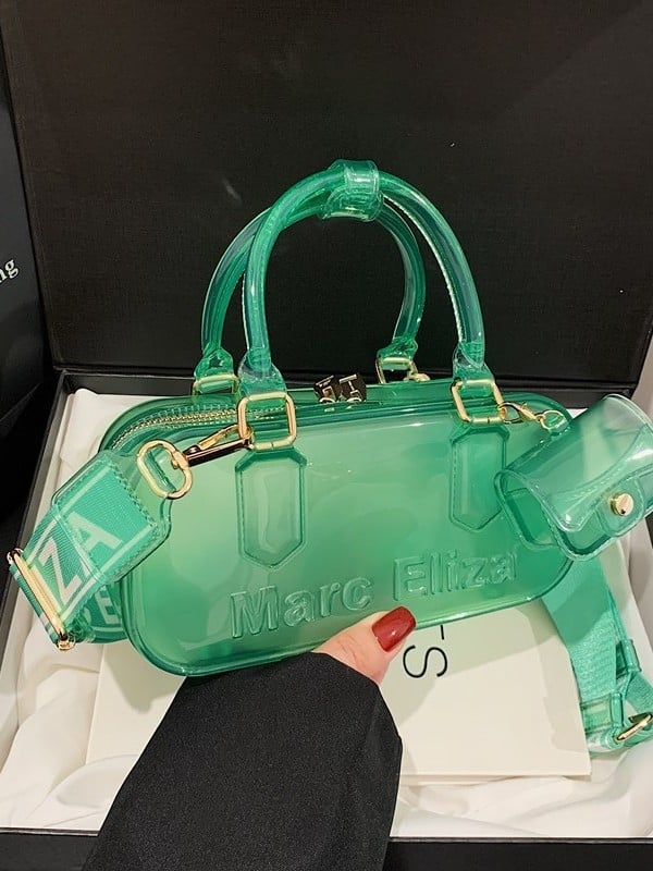 PVC jelly torba za žene, 2025 nova moda, nišna crossbody s jednim kaišem, casual i svestrana, horizontalni kvadratni oblik, bez podstavke, zatvarač
