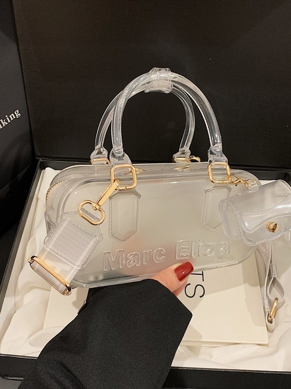 PVC jelly torba za žene, 2025 nova moda, nišna crossbody s jednim kaišem, casual i svestrana, horizontalni kvadratni oblik, bez podstavke, zatvarač