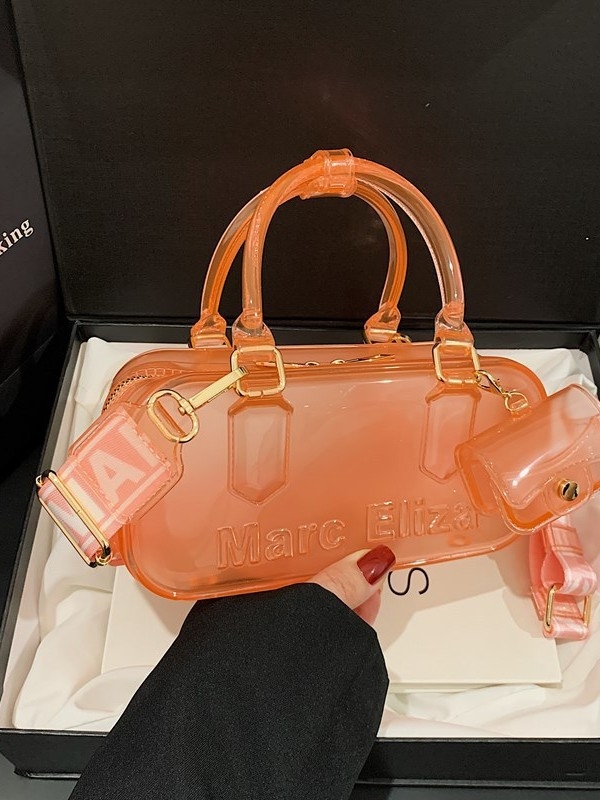 PVC jelly torba za žene, 2025 nova moda, nišna crossbody s jednim kaišem, casual i svestrana, horizontalni kvadratni oblik, bez podstavke, zatvarač