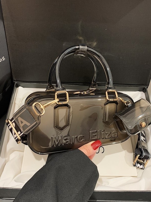 PVC jelly torba za žene, 2025 nova moda, nišna crossbody s jednim kaišem, casual i svestrana, horizontalni kvadratni oblik, bez podstavke, zatvarač