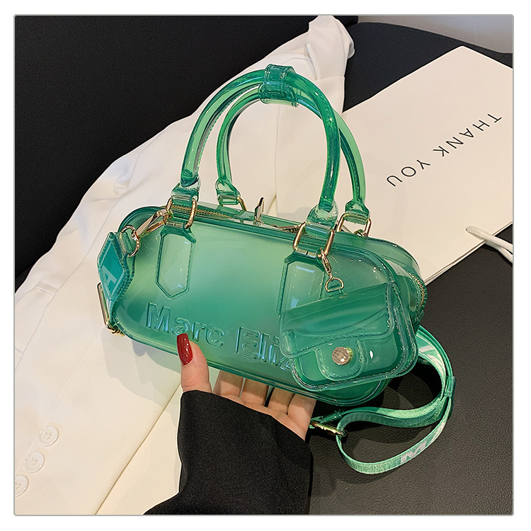PVC jelly torba za žene, 2025 nova moda, nišna crossbody s jednim kaišem, casual i svestrana, horizontalni kvadratni oblik, bez podstavke, zatvarač