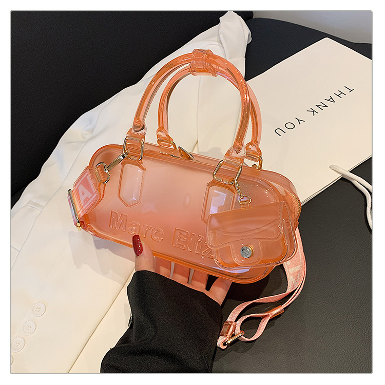 PVC jelly torba za žene, 2025 nova moda, nišna crossbody s jednim kaišem, casual i svestrana, horizontalni kvadratni oblik, bez podstavke, zatvarač