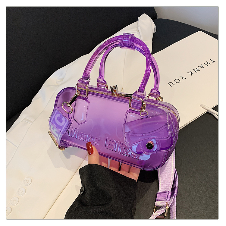 PVC jelly torba za žene, 2025 nova moda, nišna crossbody s jednim kaišem, casual i svestrana, horizontalni kvadratni oblik, bez podstavke, zatvarač