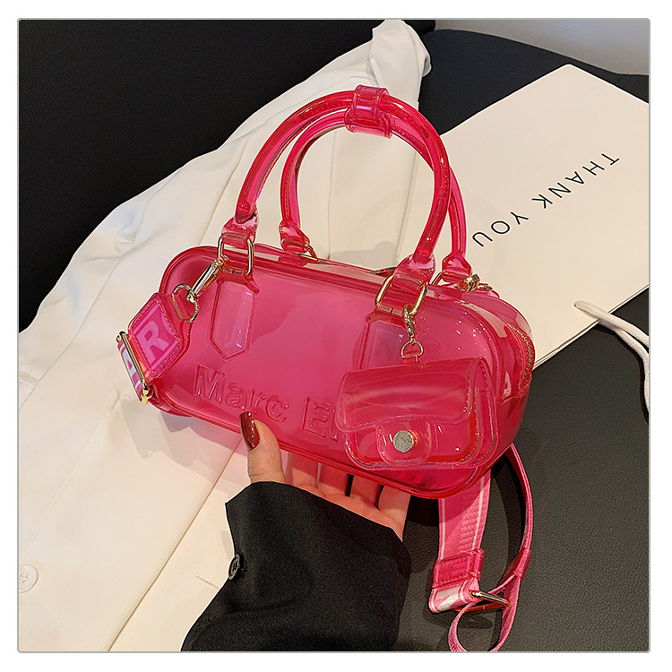 PVC jelly torba za žene, 2025 nova moda, nišna crossbody s jednim kaišem, casual i svestrana, horizontalni kvadratni oblik, bez podstavke, zatvarač