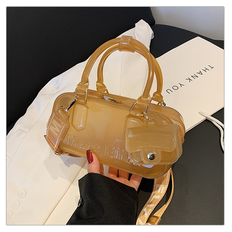 PVC jelly torba za žene, 2025 nova moda, nišna crossbody s jednim kaišem, casual i svestrana, horizontalni kvadratni oblik, bez podstavke, zatvarač