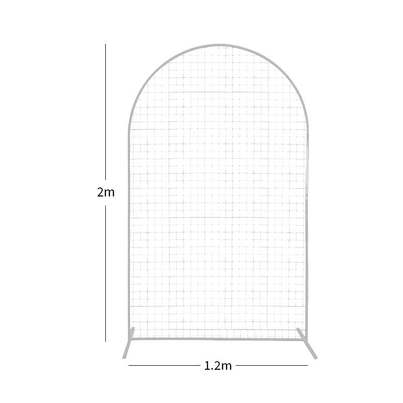 Arc din fier forjat cu plasă metalică și inel circular, pentru decor de nuntă și fundal de scenă