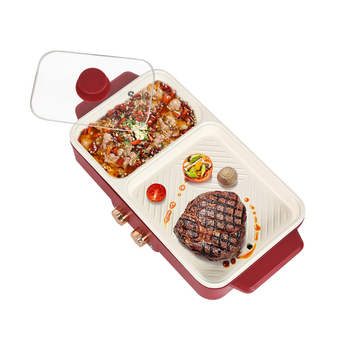 Sistem all-in-one pentru hot pot și grătar, aburi, fără fum, tigaie antiaderentă, temperatură reglabilă, 1300W, 220V, pentru 2–3 persoane