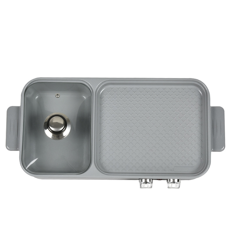 Sistem all-in-one pentru hot pot și grătar, aburi, fără fum, tigaie antiaderentă, temperatură reglabilă, 1300W, 220V, pentru 2–3 persoane