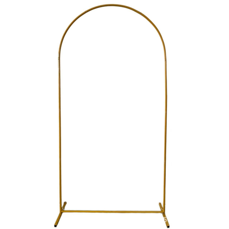 Arc decorativ auriu în formă de lună spirală pentru nunți și petreceri în aer liber, suport din fier, dimensiuni personalizabile