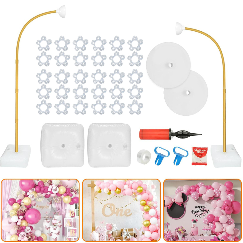 Kit flexibil pentru arc balon cu suporturi de 8 ft și 6 ft, pentru ziua de naștere