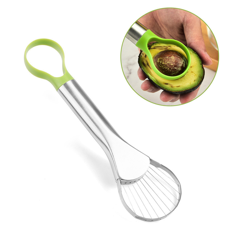 Cuțit pentru avocado din oțel inoxidabil 304 — tăietor de fructe și curățător de coajă