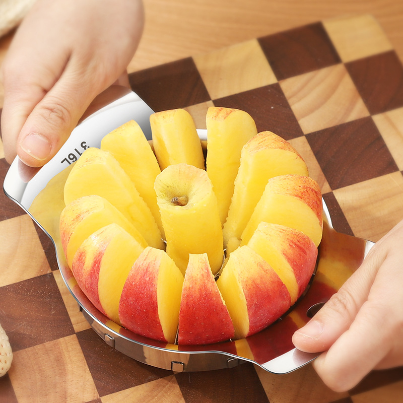 Cuțit pentru mere din oțel inoxidabil 316, cu 12 lame, separator de fructe și eliminare a sâmburilor, tăietor de dragon fruit pentru bucătărie