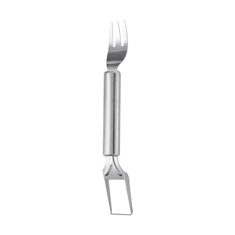 Tăietor din oțel inoxidabil pentru pepene și divizor de fructe, furculiță cu două capete