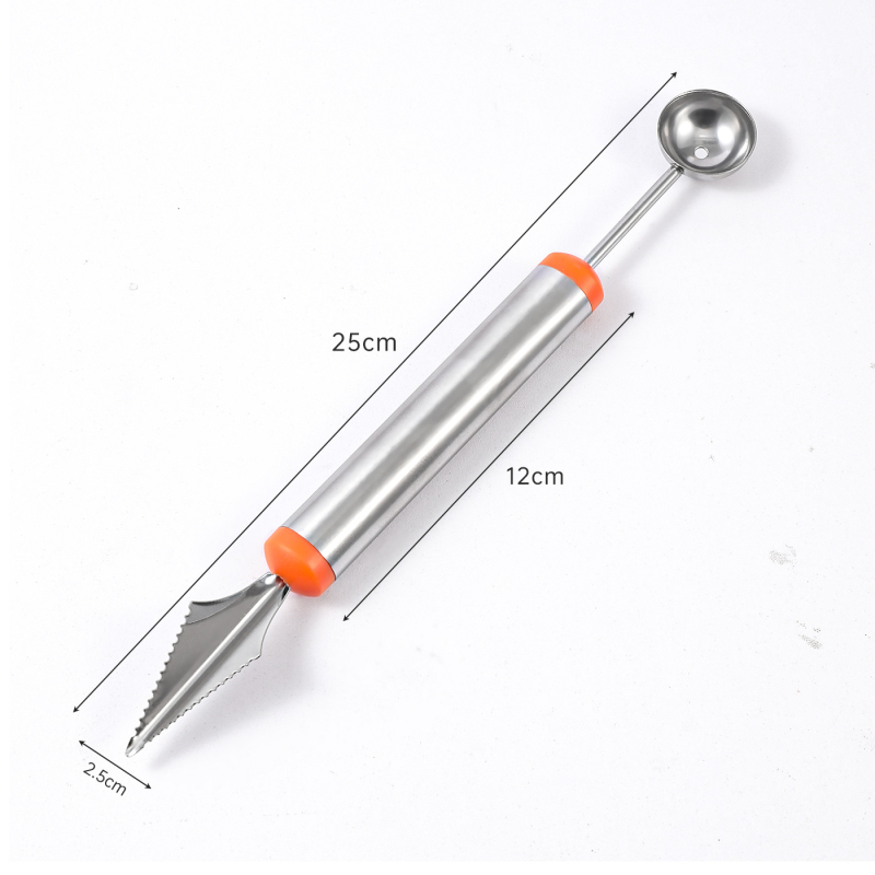 Instrument din oțel inoxidabil pentru fructe: lingură pentru bile de pepene, extractor de pulpă, instrument pentru aranjarea platourilor