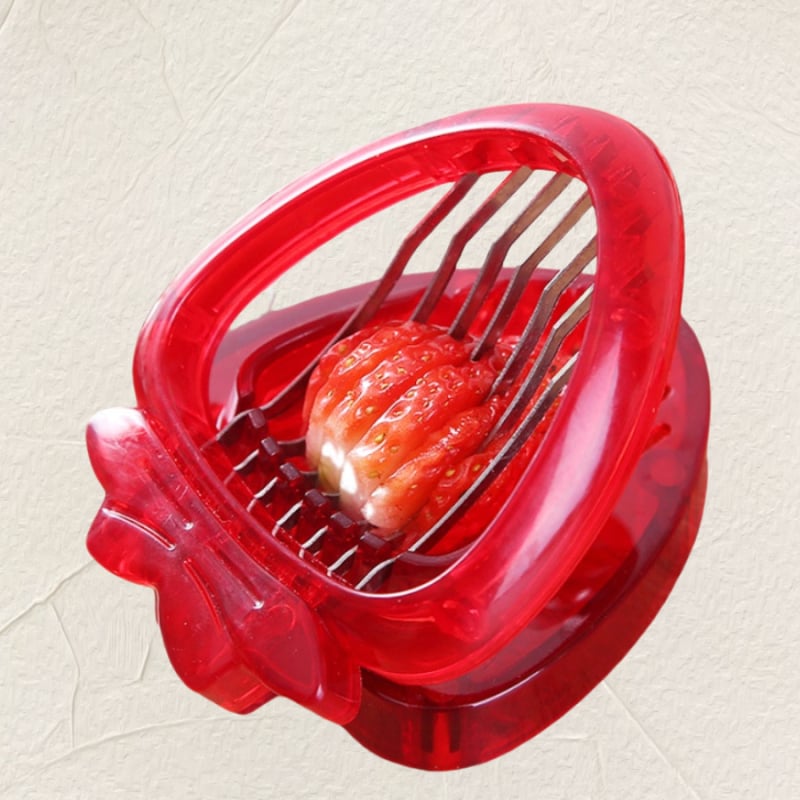 Slicer pentru căpșuni din oțel inoxidabil și separator de fructe, design îngroșat, ustensilă de bucătărie creativă