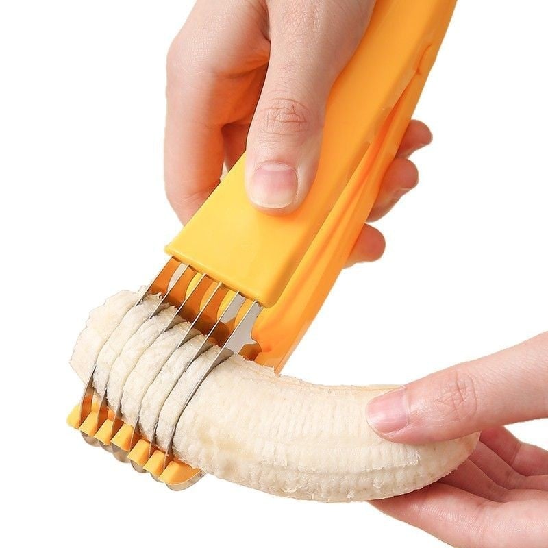 Feliator din oțel inoxidabil pentru banane și fructe, tăietor pentru șuncă și cârnat, ustensilă de bucătărie