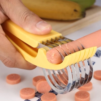 Tăietor de banane din oțel inoxidabil, divizor pentru fructe și tăietor de cârnați