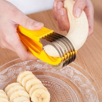 Tăietor de banane și tăietor de fructe cu tăietor inelar – farfurie de salată pentru bucătărie
