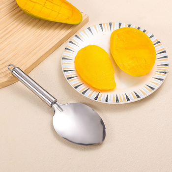 Cuțit din oțel inoxidabil pentru mango și fructe — instrument de decojire, tăiere, cuburi de pepene și divizare a fructelor