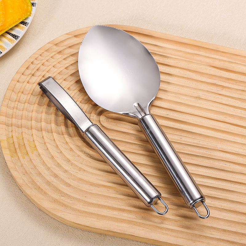 Cuțit din oțel inoxidabil pentru mango și fructe — instrument de decojire, tăiere, cuburi de pepene și divizare a fructelor