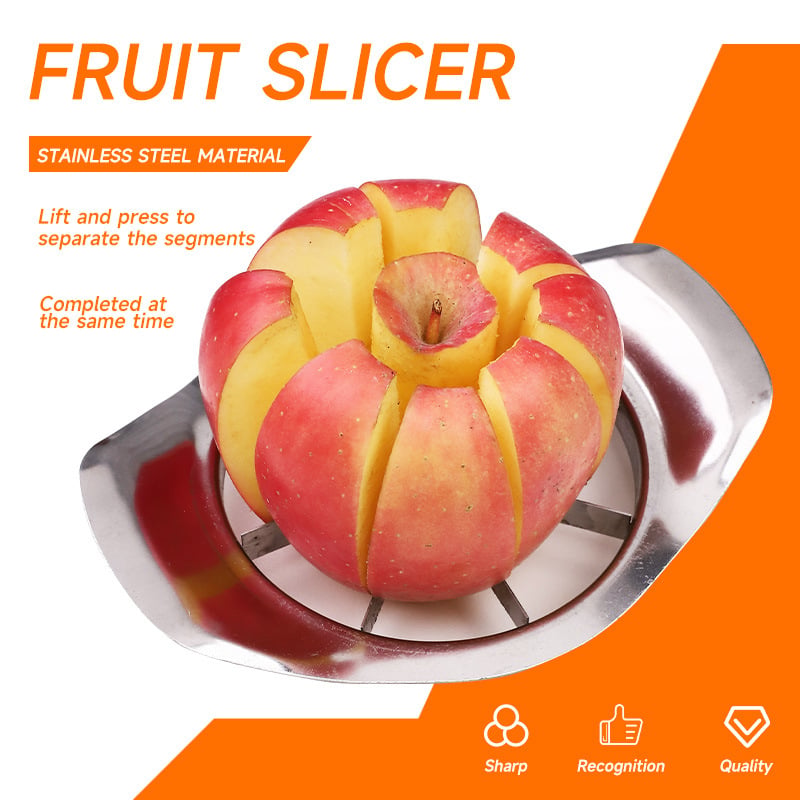 Tăietor de fructe din oțel inoxidabil cu decupator de miez pentru mere — ustensilă de bucătărie pentru tăierea fructelor