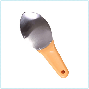Cuțit din oțel inoxidabil pentru mango și fructe, cu linguriță de scoatere, pentru decojit și tăiere în cuburi a pepenelui