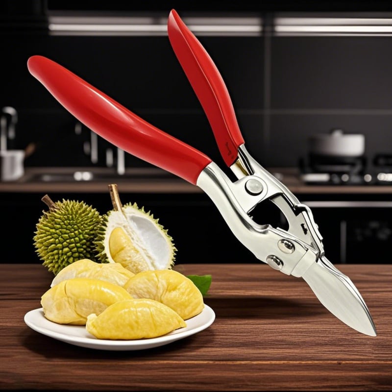 Set deschidere durian din oțel inoxidabil: clește pentru durian, deschizător de fructe și cuțit de curățat