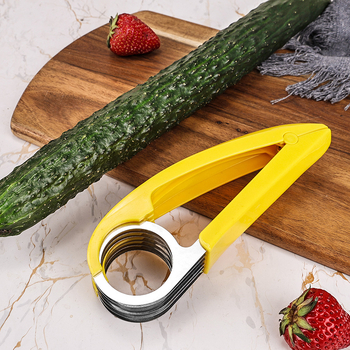 Tăietor pentru banane în cuburi din oțel inoxidabil, cuțit pentru kiwi, unealtă pentru șuncă și cârnați, instrument creativ de bucătărie